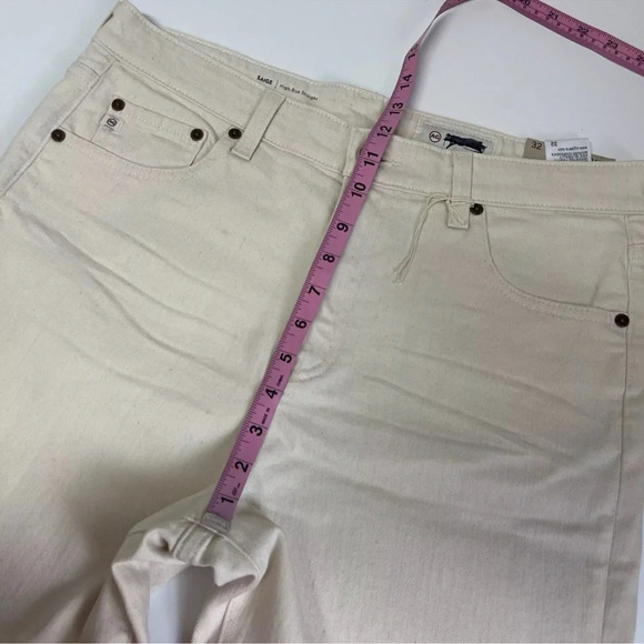 AG Jeans Womens Saige Jeans Size 32 High Rise Straight Leg 1 Year Cream NWT - Picture 12 of 14